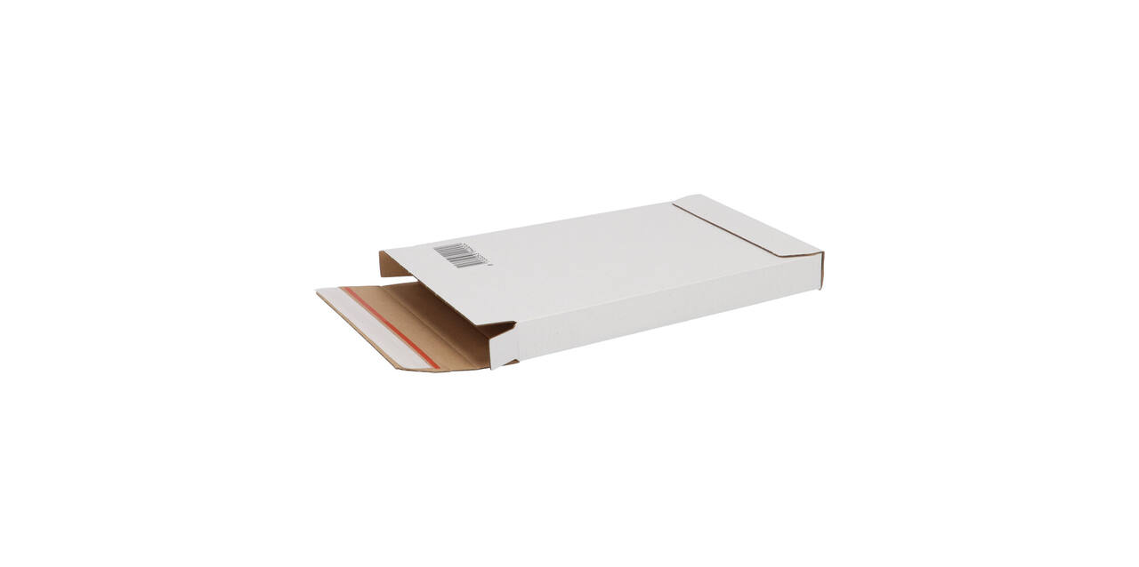 Brievenbusdoos 260 x 170 x 28 mm wit/bruin enkel golf met zelfklevende sluiting  - A5+ - 211 103 125