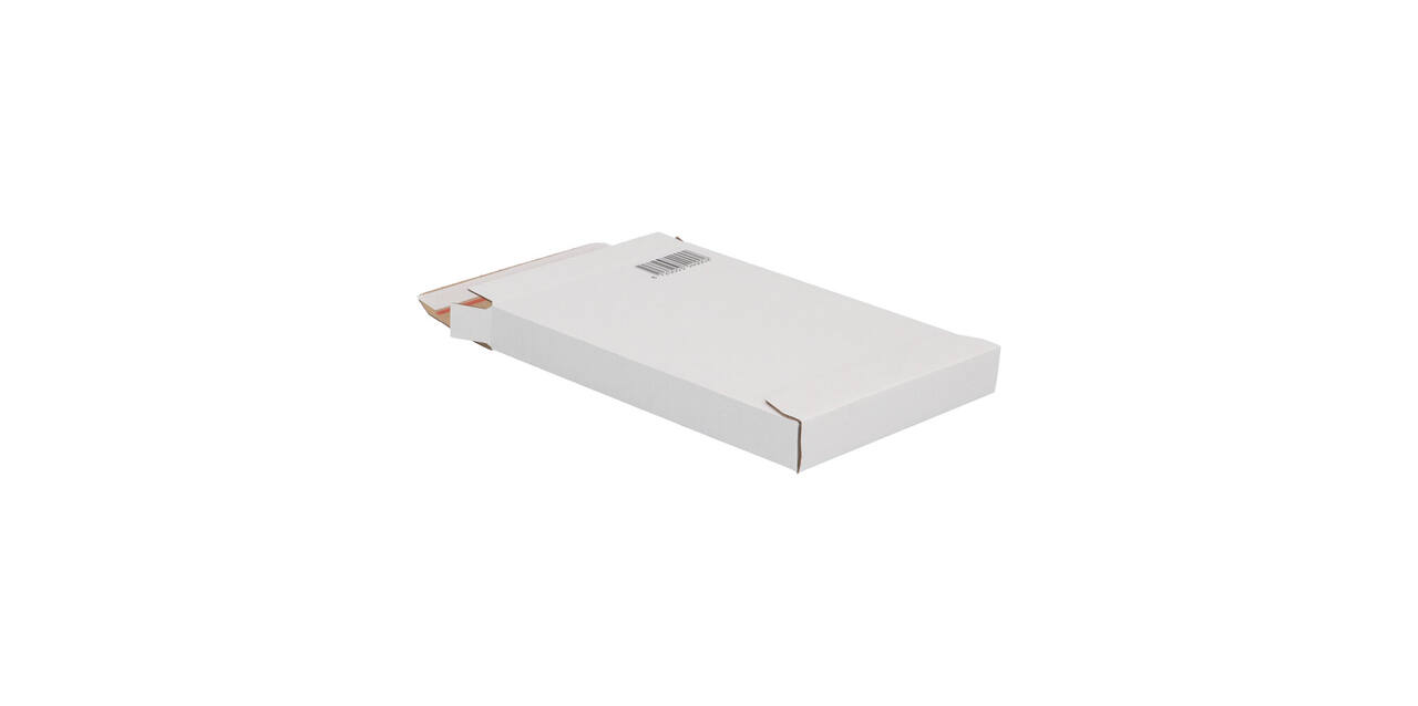 Brievenbusdoos 260 x 170 x 28 mm wit/bruin enkel golf met zelfklevende sluiting  - A5+ - 211 103 125