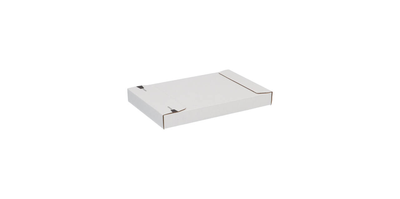 Brievenbusdoos 260 x 170 x 28 mm wit/bruin enkel golf met zelfklevende sluiting  - A5+ - 211 103 125