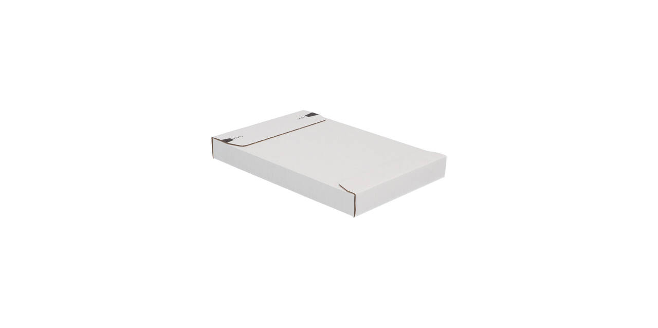 Brievenbusdoos 260 x 170 x 28 mm wit/bruin enkel golf met zelfklevende sluiting  - A5+ - 211 103 125