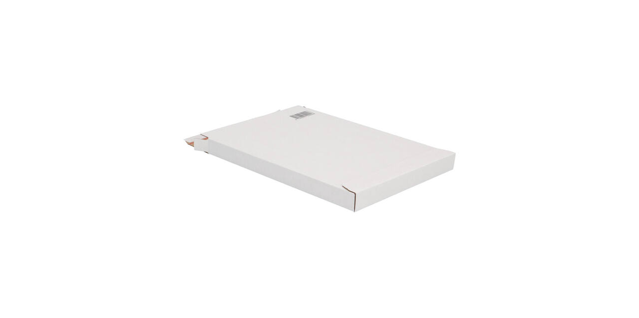 Brievenbusdoos 350 x 250 x 28 mm wit/bruin enkel golf met zelfklevende sluiting  - A4+ - 211 103 225