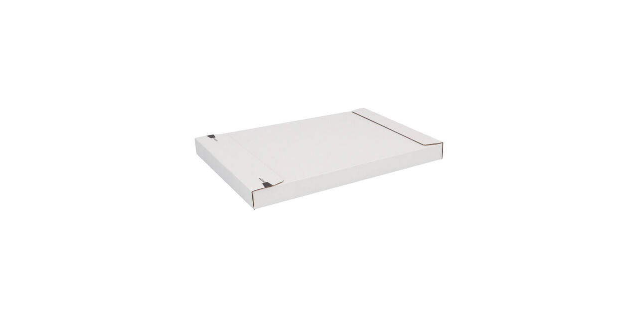 Brievenbusdoos 350 x 250 x 28 mm wit/bruin enkel golf met zelfklevende sluiting  - A4+ - 211 103 225