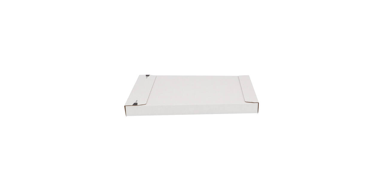 Brievenbusdoos 350 x 250 x 28 mm wit/bruin enkel golf met zelfklevende sluiting  - A4+ - 211 103 225