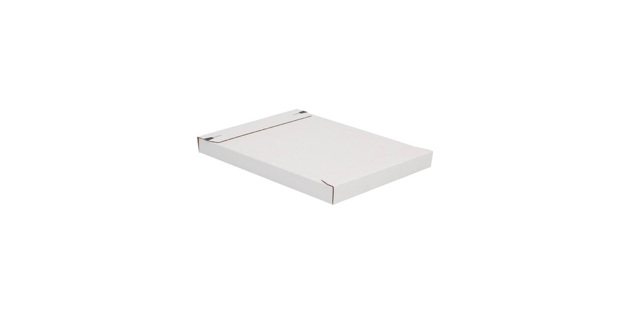 Brievenbusdoos 350 x 250 x 28 mm wit/bruin enkel golf met zelfklevende sluiting  - A4+ - 211 103 225