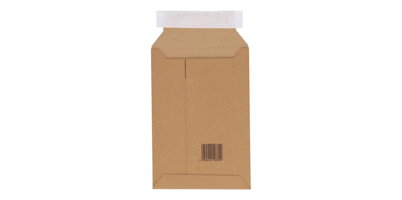 Golfkartonenvelop 187 x 272 mm bruin/bruin enkel golf opening korte zijde - A5 - 210 100 325