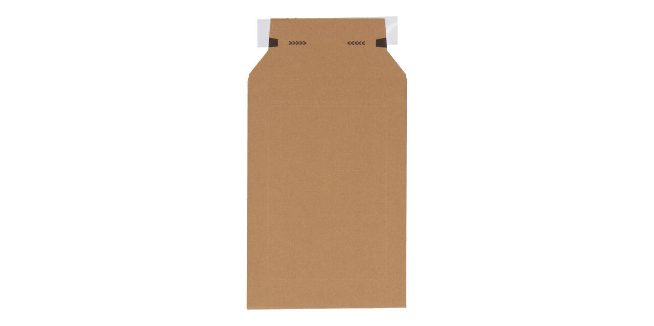 Golfkartonenvelop 187 x 272 mm bruin/bruin enkel golf opening korte zijde - A5 - 210 100 325