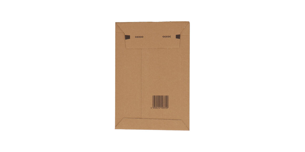 Golfkartonenvelop 187 x 272 mm bruin/bruin enkel golf opening korte zijde - A5 - 210 100 325