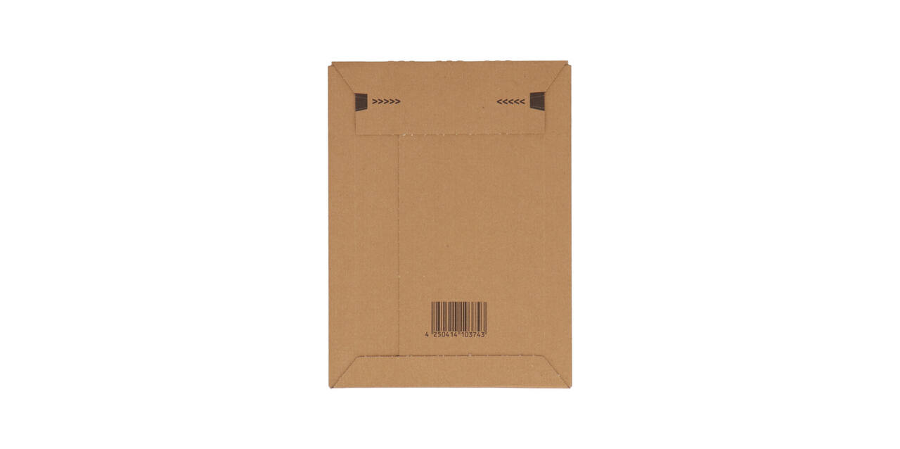 Golfkartonenvelop 210 x 292 mm bruin/bruin enkel golf opening korte zijde - A4 - 210 100 425