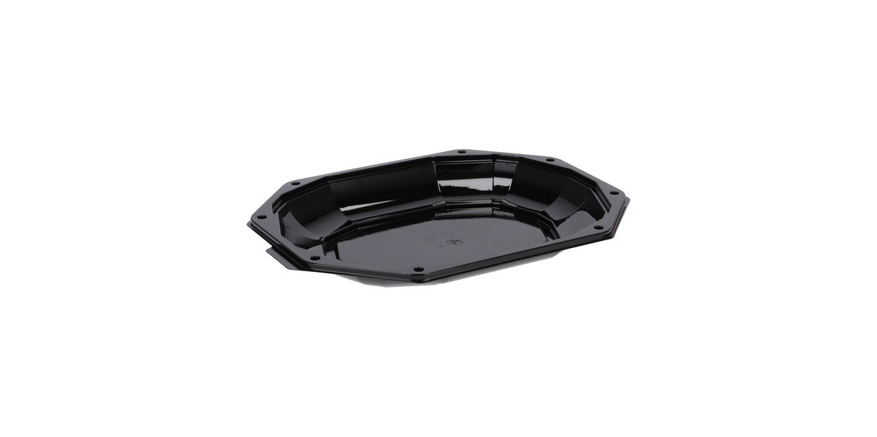 Cateringschaal APET CS 335/250 zwart 8-hoekig