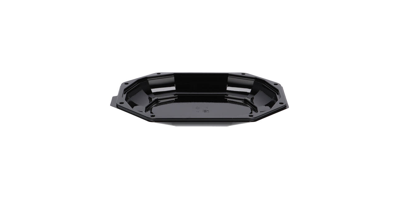 Cateringschaal APET CS 335/250 zwart 8-hoekig