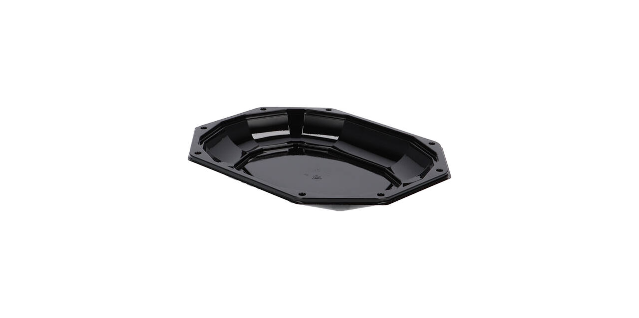 Cateringschaal APET CS 335/250 zwart 8-hoekig