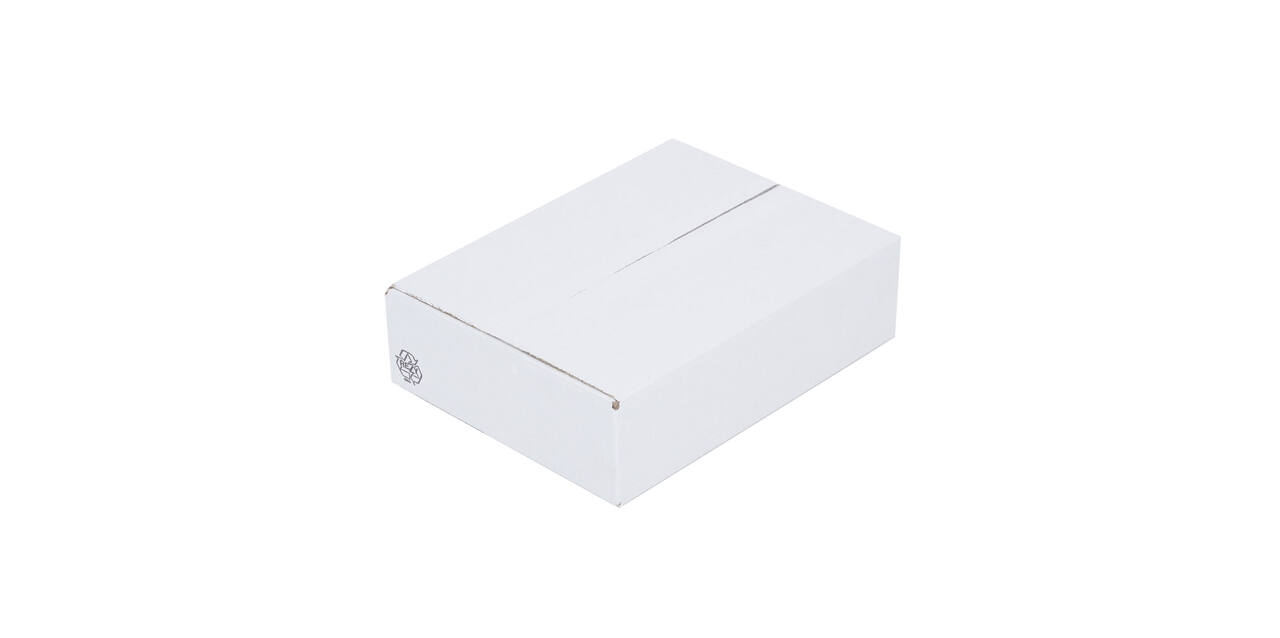 Doos 330 x 246 x 85 mm wit/bruin enkelgolf fefco 0201