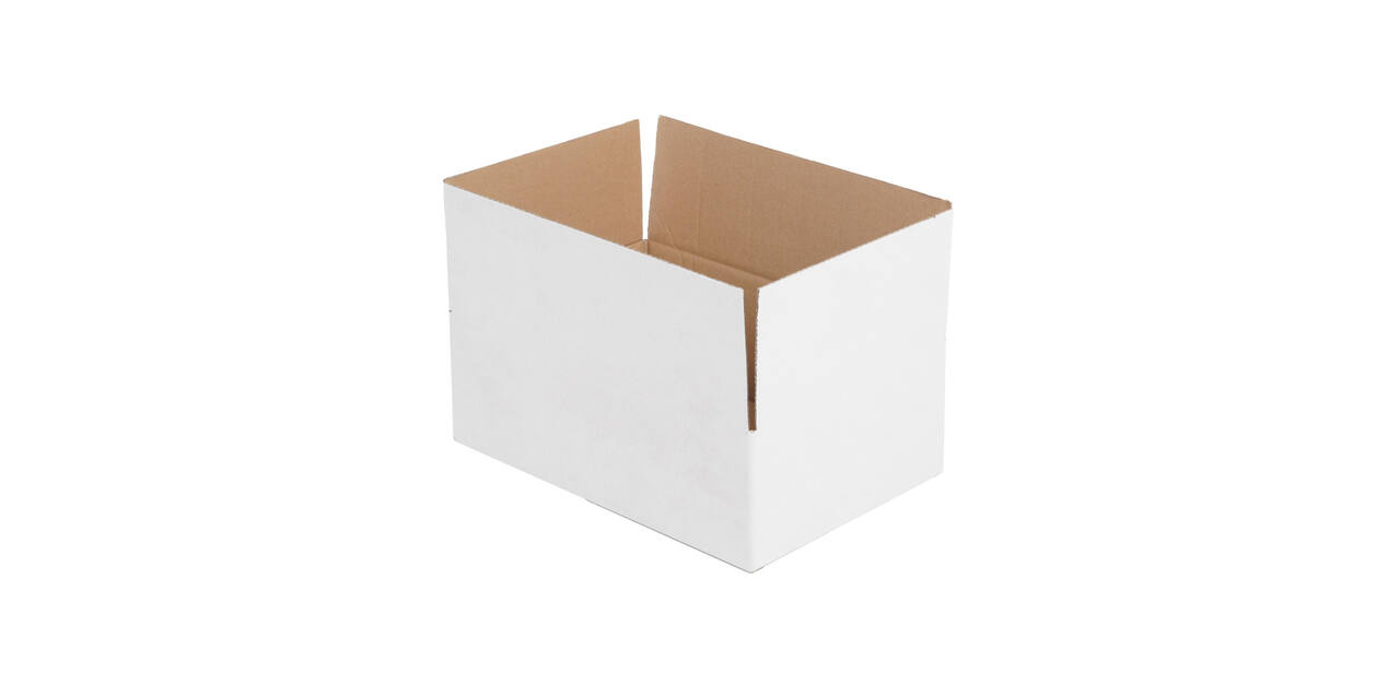 Doos 360 x 240 x 120 mm  wit/bruin enkelgolf fefco 0201