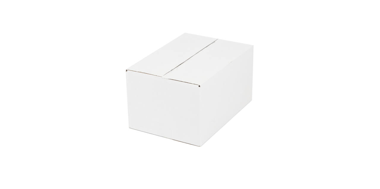Doos 360 x 240 x 180 mm wit/bruin enkelgolf fefco 0201