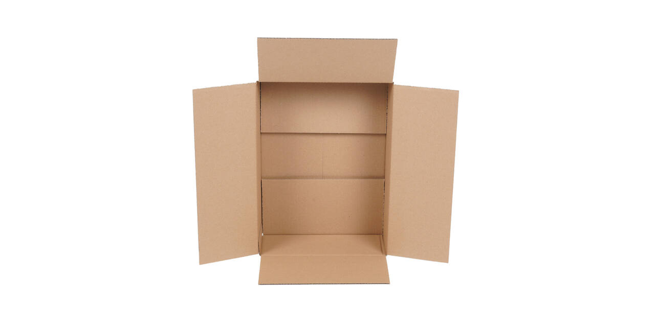 Doos 390 x 280 x 110 mm wit/bruin enkelgolf fefco 0201