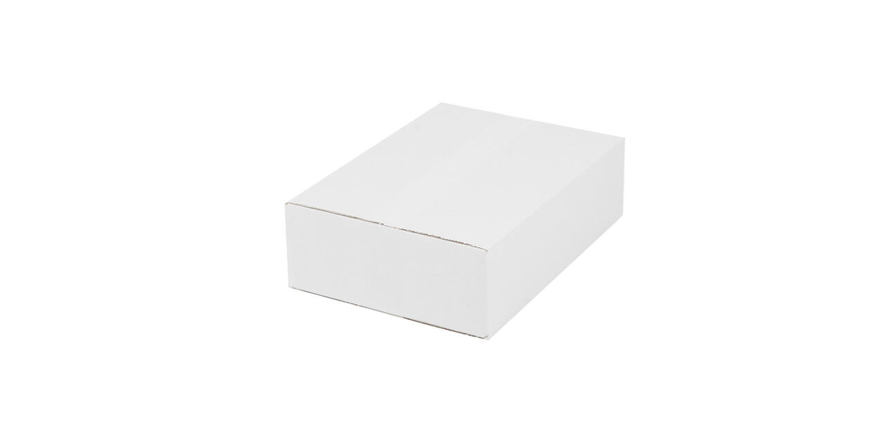 Doos 390 x 280 x 110 mm wit/bruin enkelgolf fefco 0201