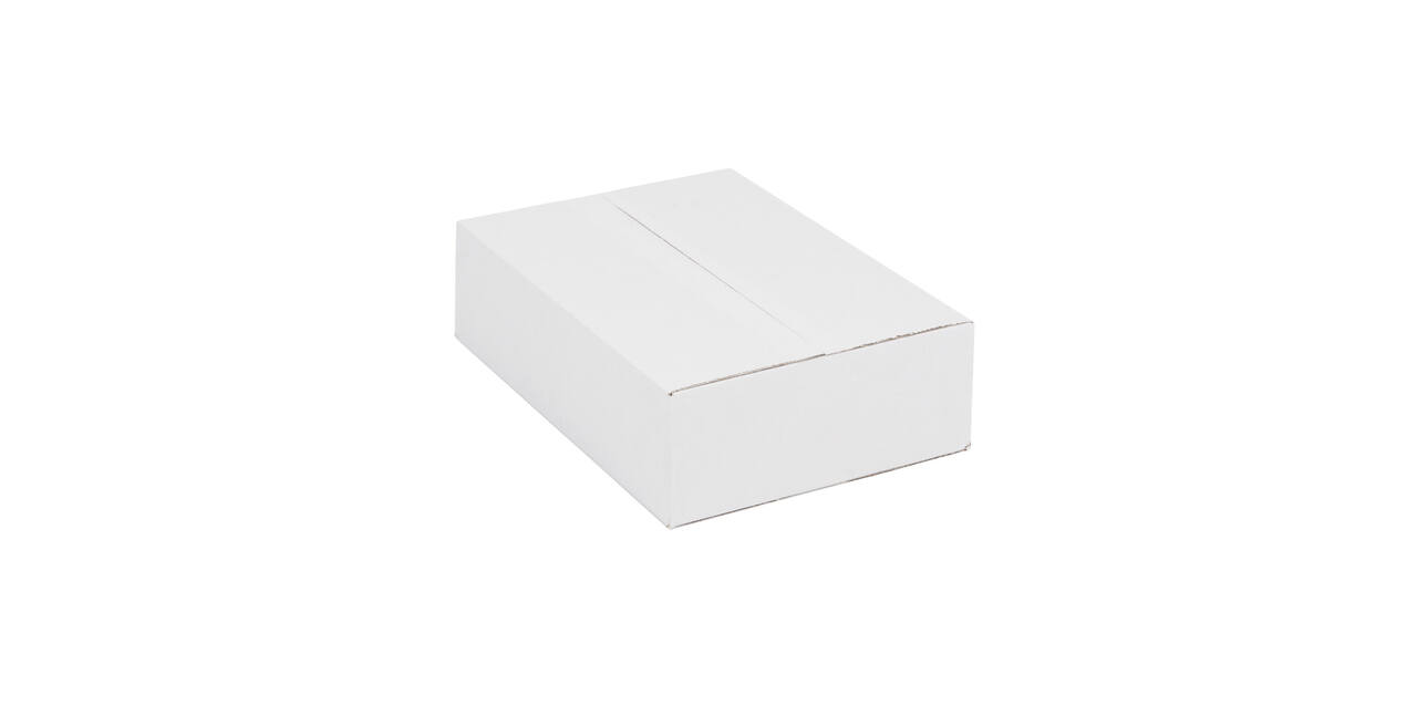 Doos 390 x 280 x 110 mm wit/bruin enkelgolf fefco 0201