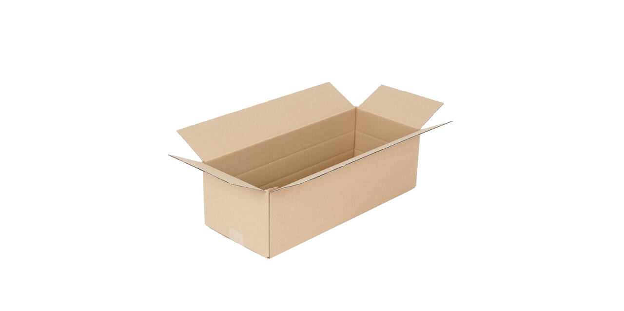 Doos 570 x 230 x 175 mm  bruin/bruin enkelgolf fefco 0201