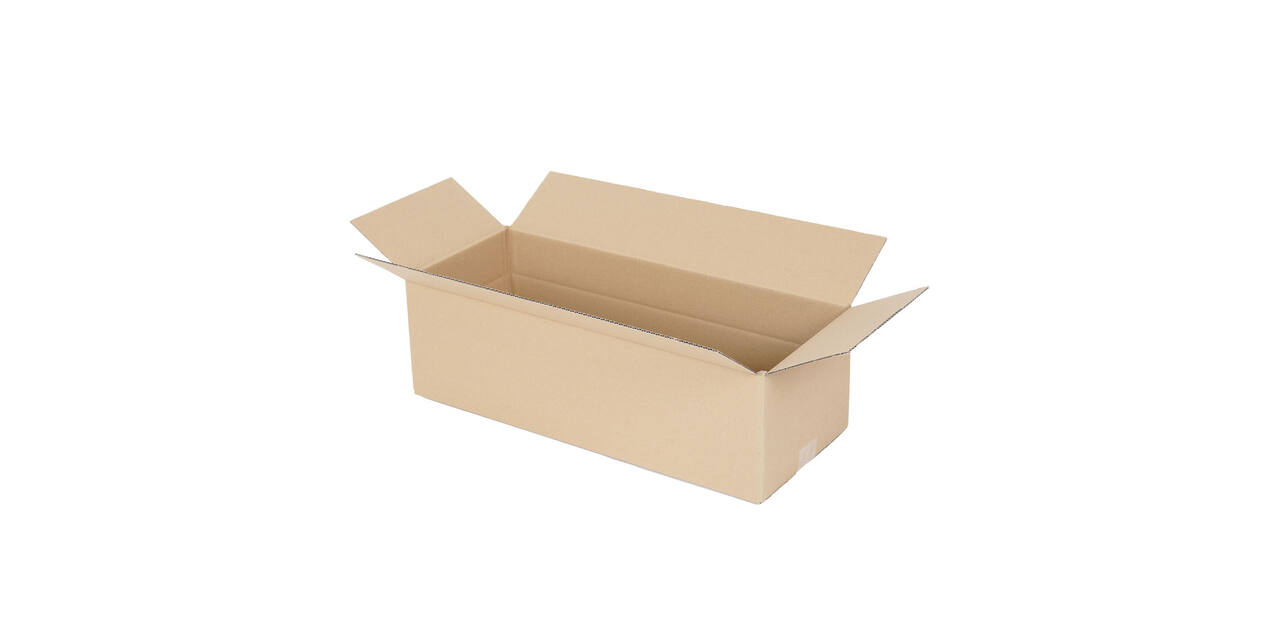 Doos 570 x 230 x 175 mm  bruin/bruin enkelgolf fefco 0201