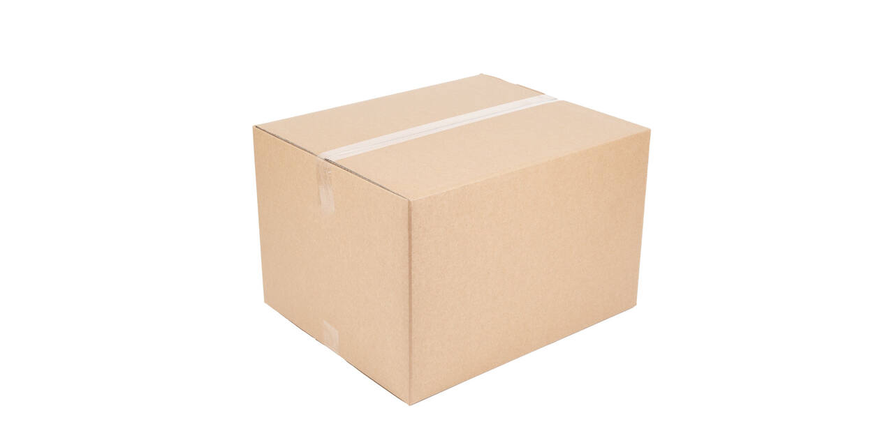 Doos 586 x 486 x 372 mm bruin/bruin dubbelgolf fefco 0201