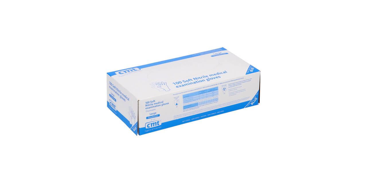 Handschoenen nitrile classic large disp. à 100 ongepoederd blauw - 1004