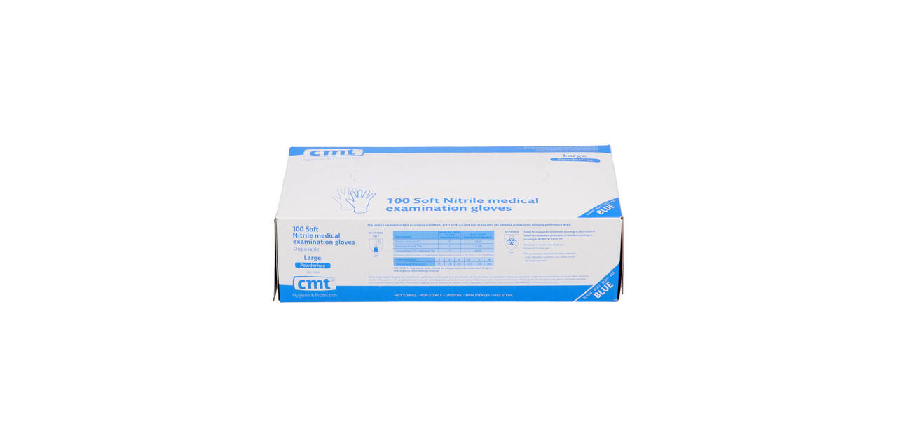 Handschoenen nitrile classic large disp. à 100 ongepoederd blauw - 1004