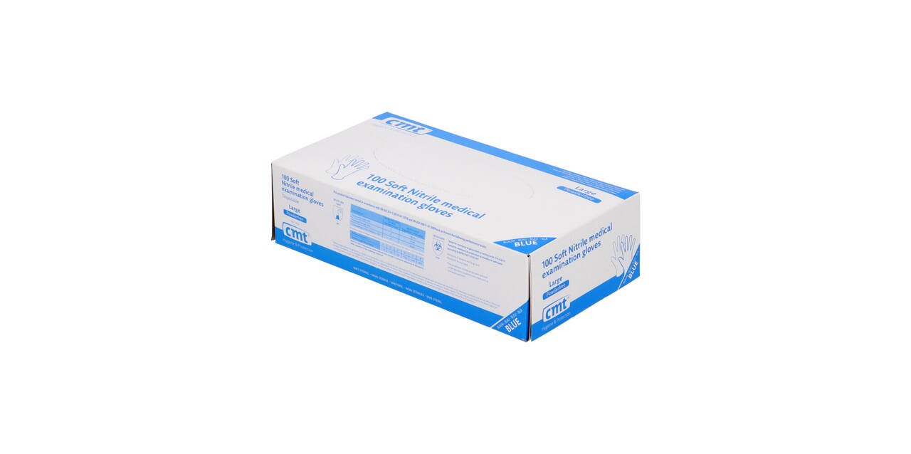 Handschoenen nitrile classic large disp. à 100 ongepoederd blauw - 1004