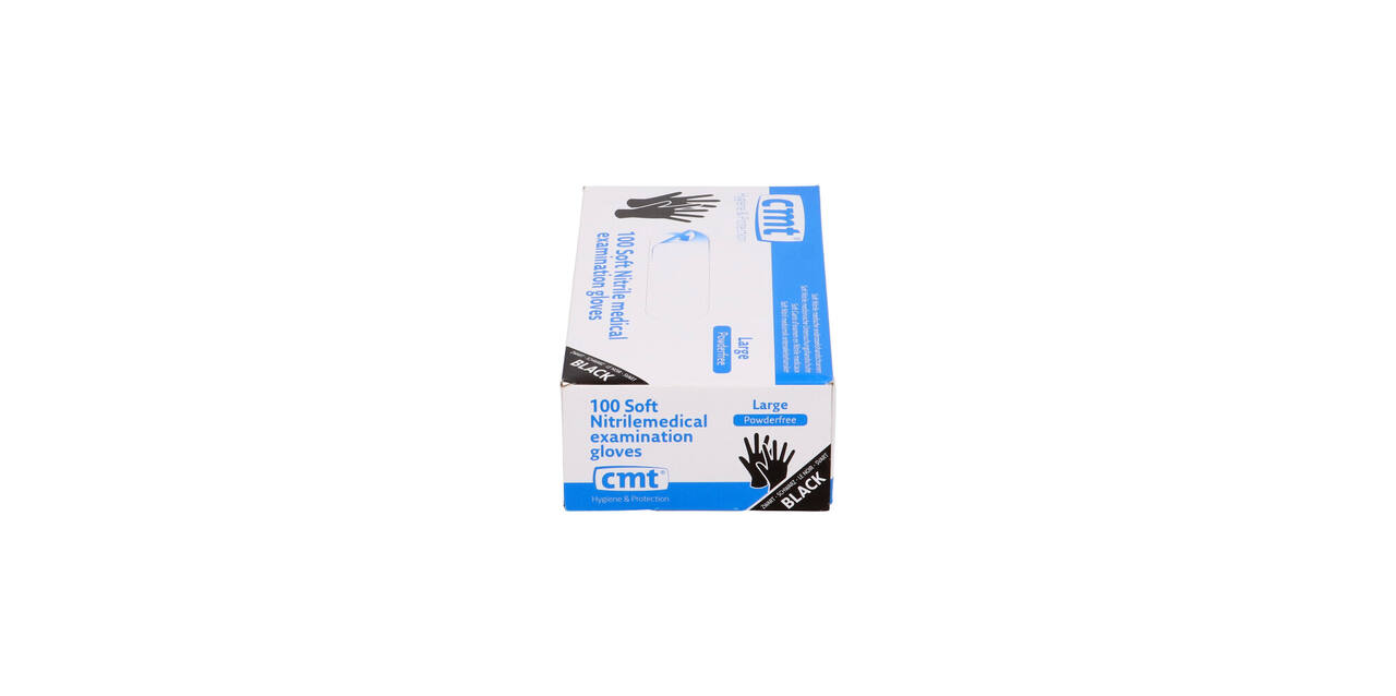 Handschoenen nitrile Soft large disp. à 100 ongepoederd zwart - 1303