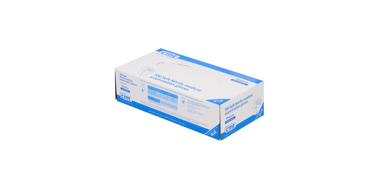 Handschoenen nitrile classic medium disp. à 100 ongepoederd blauw - 1003