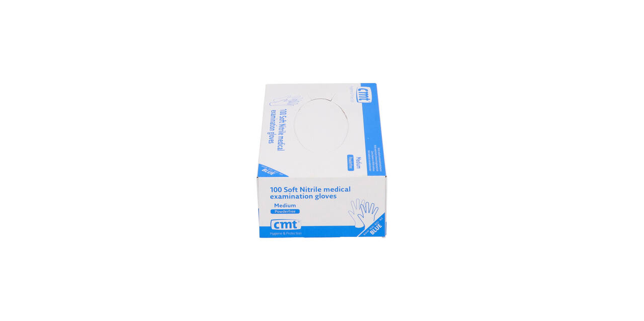 Handschoenen nitrile classic medium disp. à 100 ongepoederd blauw - 1003