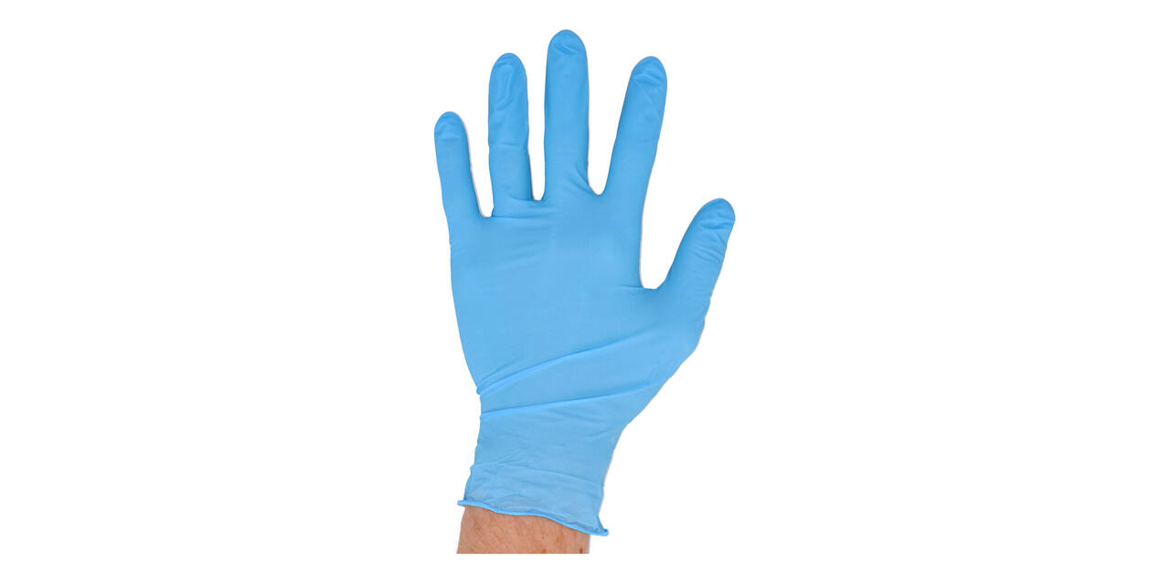 Handschoenen nitrile classic medium disp. à 100 ongepoederd blauw - 1003