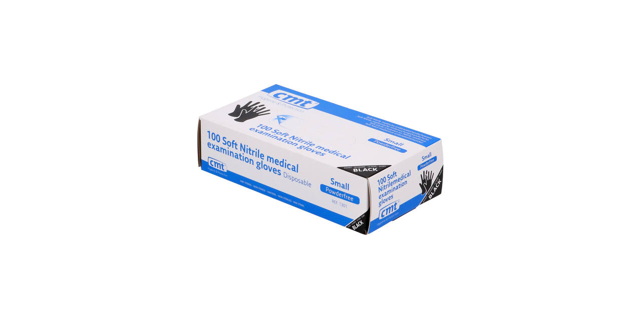 Handschoenen nitrile Soft small disp. à 100 ongepoederd zwart - 1301