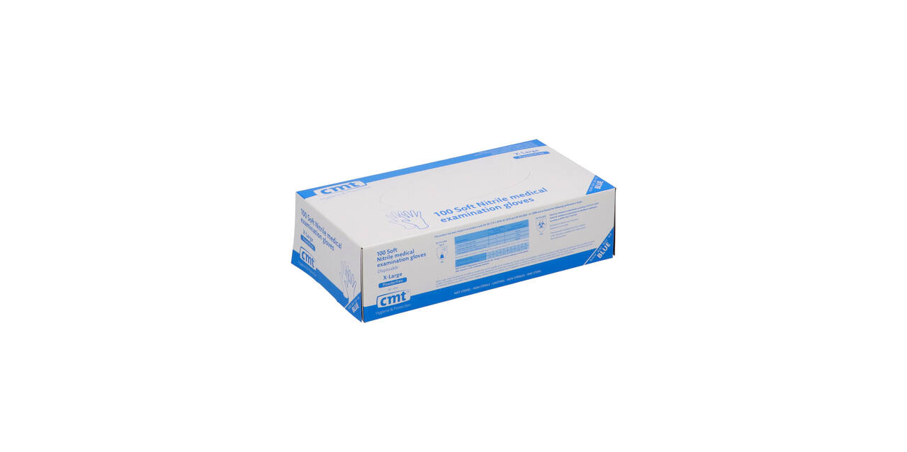 Handschoenen nitrile classic X-large disp. à 100 ongepoederd blauw - 1005 - 1205