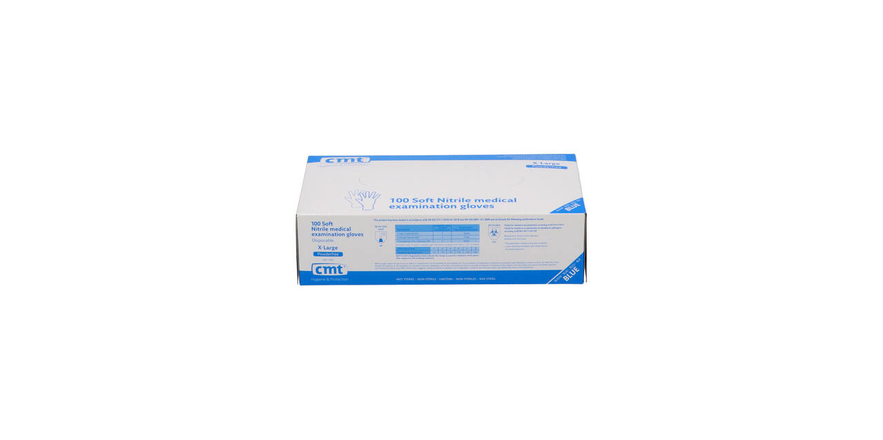 Handschoenen nitrile classic X-large disp. à 100 ongepoederd blauw - 1005 - 1205