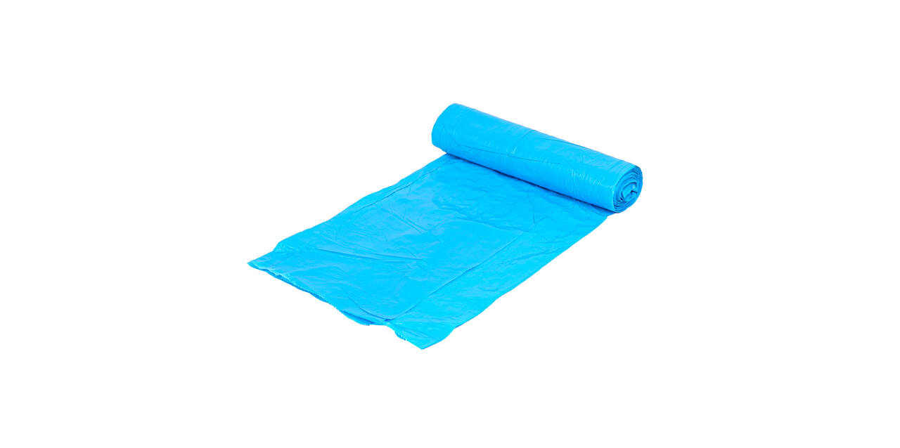 Afvalzak HDPE 70 x 110 cm blauw T40 op rol (á 25 st)