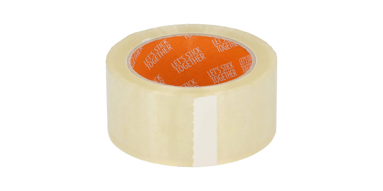 Tape Acryl Force 48mm x 66m Transparant 32my 09137 Let's Stick