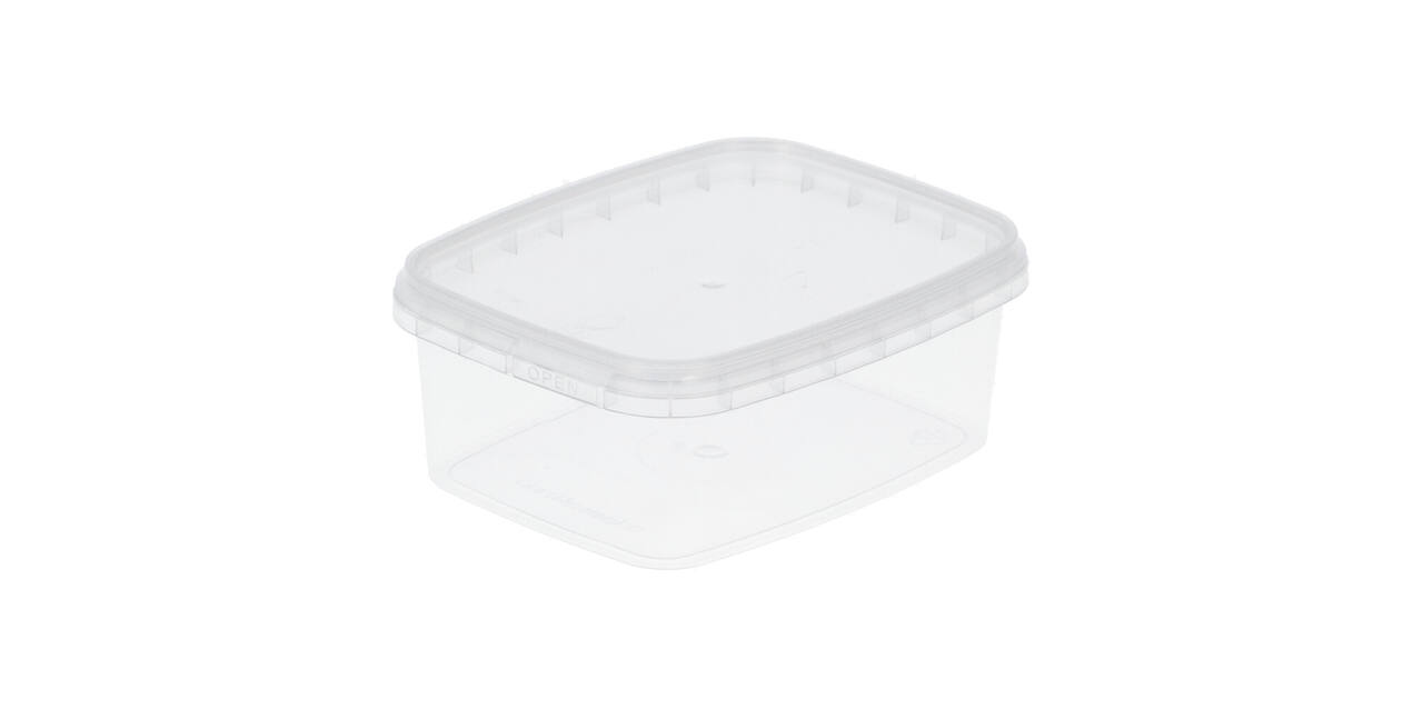 Bak PP + deksel TE 109-250 transparant 250 gram 80D+V