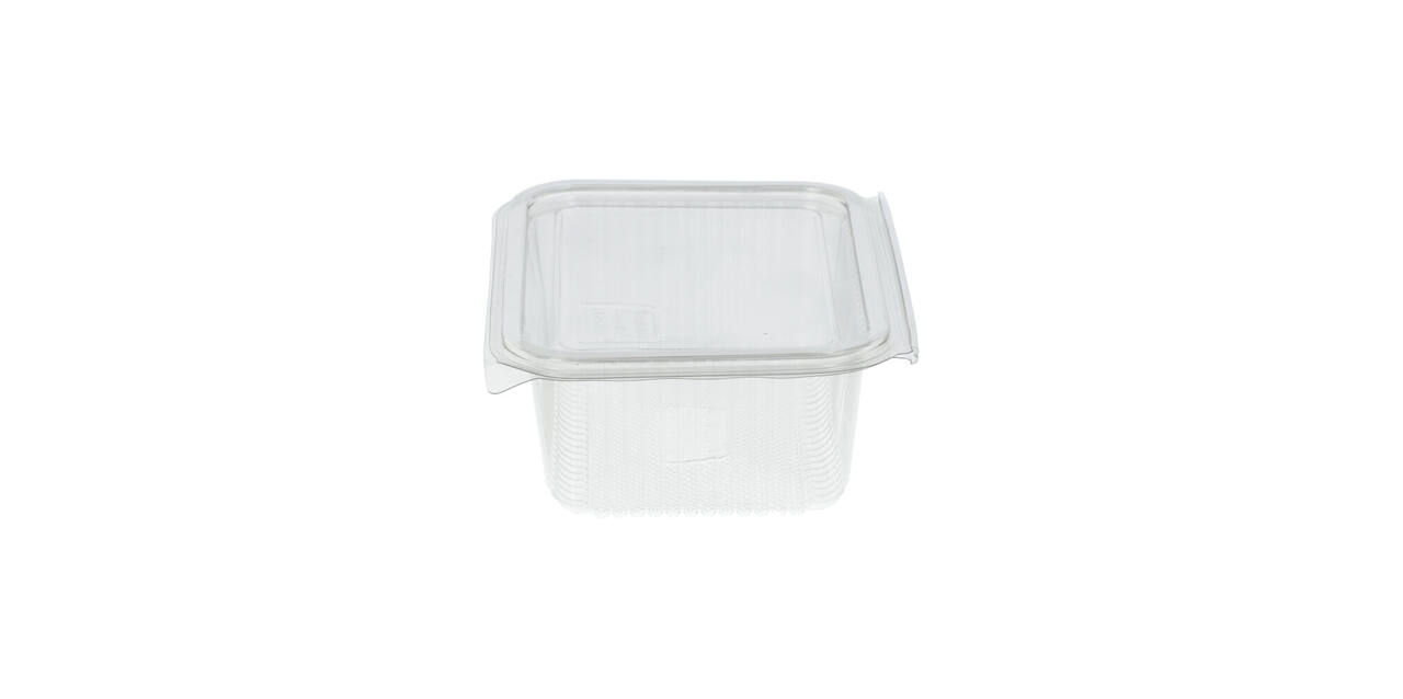 Bak + deksel APET 185 x 135 x60 mm 1000 ml rechthoek cristal cup g