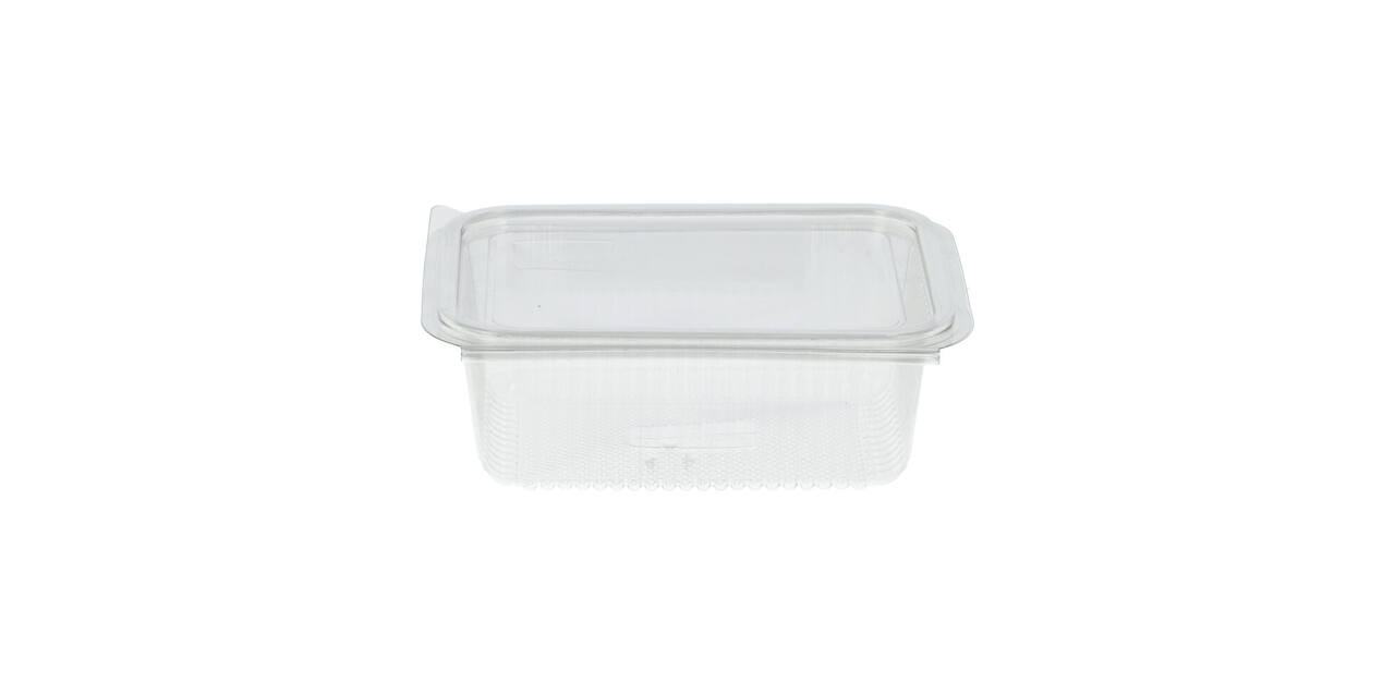 Bak + deksel APET 185 x 135 x60 mm 1000 ml rechthoek cristal cup g