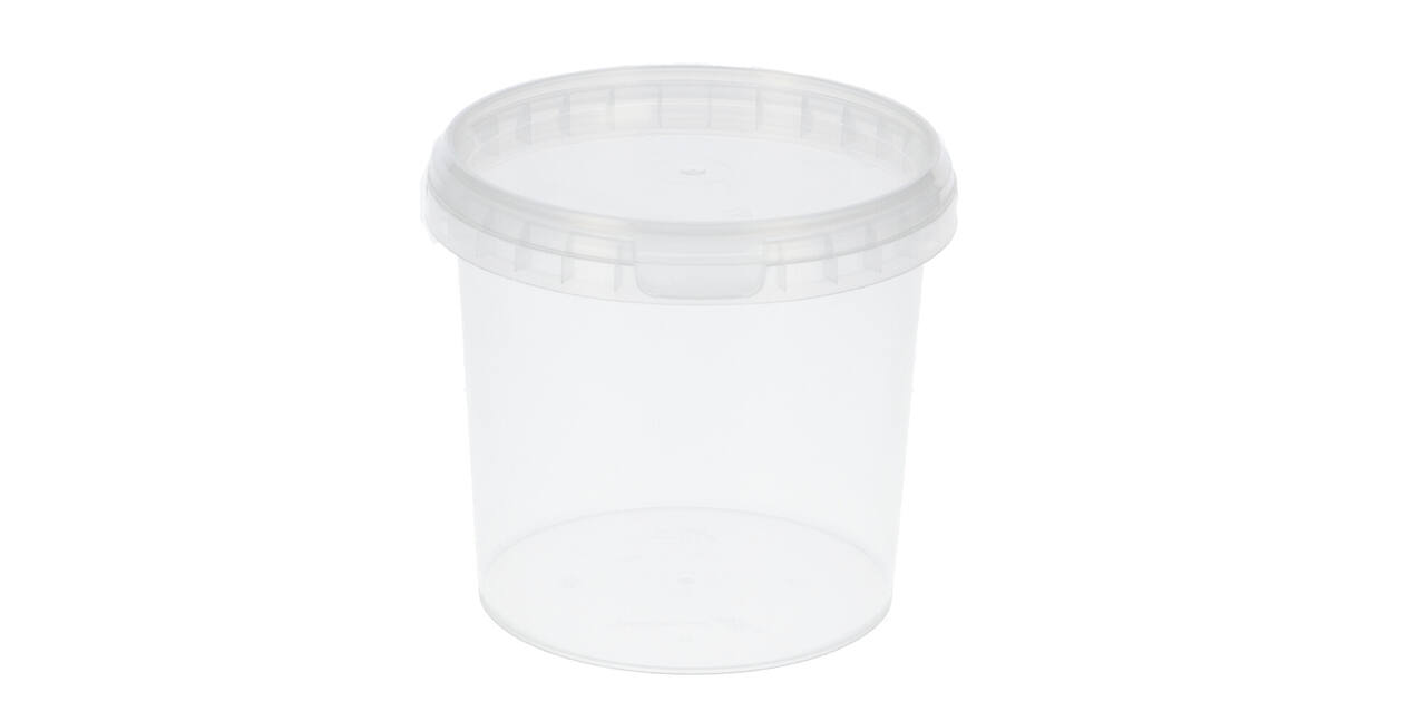 Bak PP 1000 ml transparant + TE deksel 131 mm