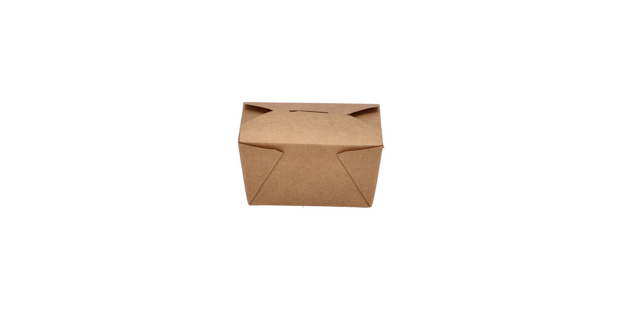 Take away box karton 134 x 105 x 65 mm 750 ml 26oz bruin +PE