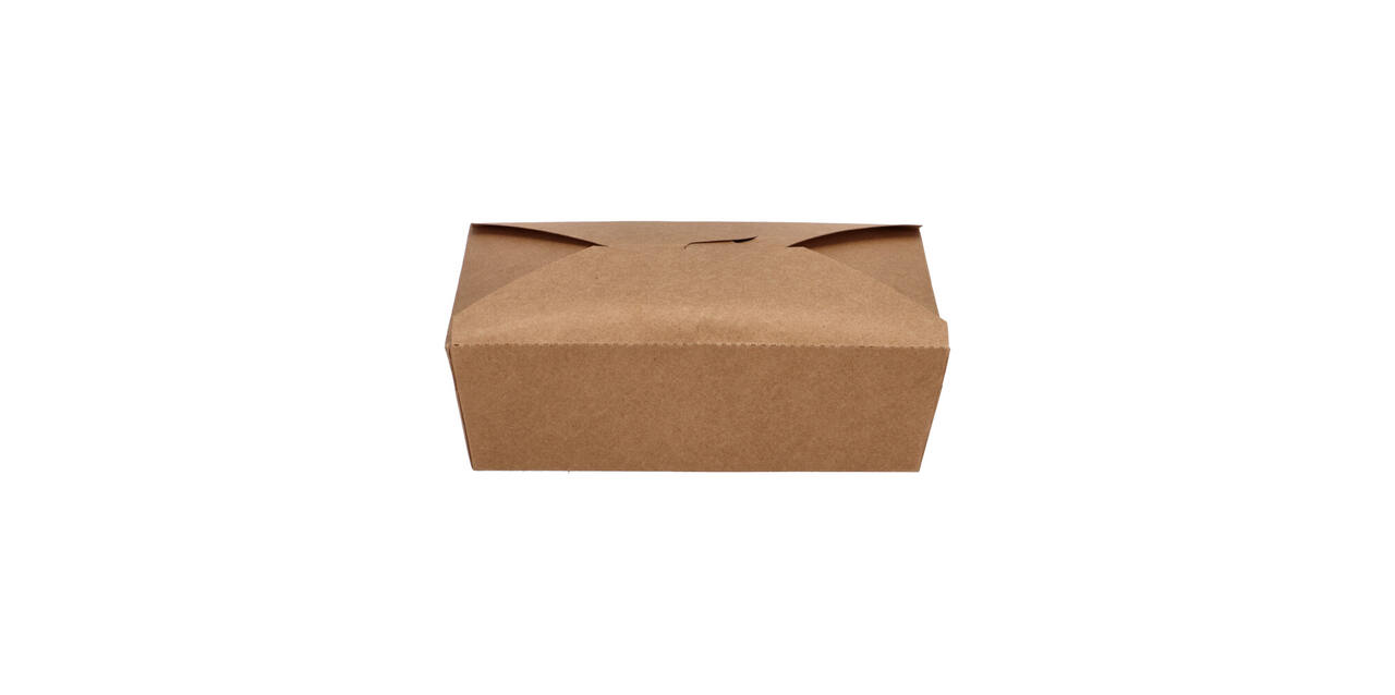 Take away box karton 215 x 160 x 65 mm 2000 ml 66oz bruin +PE