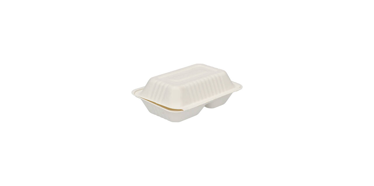Menubox suikerriet 23 x 15 x 7,5 cm middel 2-vaks