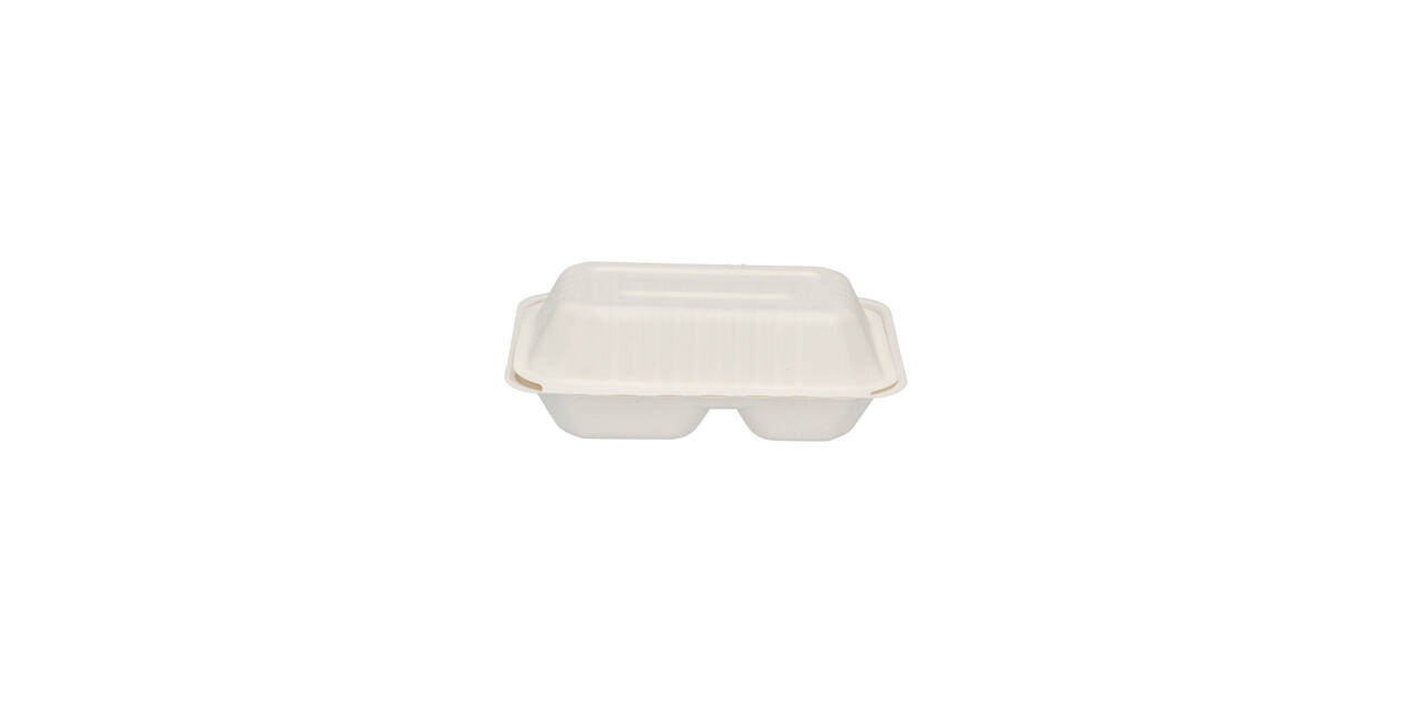 Menubox suikerriet 23 x 15 x 7,5 cm middel 2-vaks