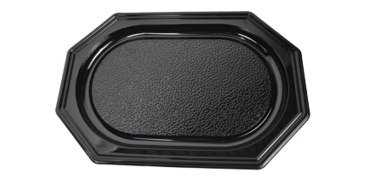 Cateringschaal PS 35 x 24 cm zwart 8-hoekig
