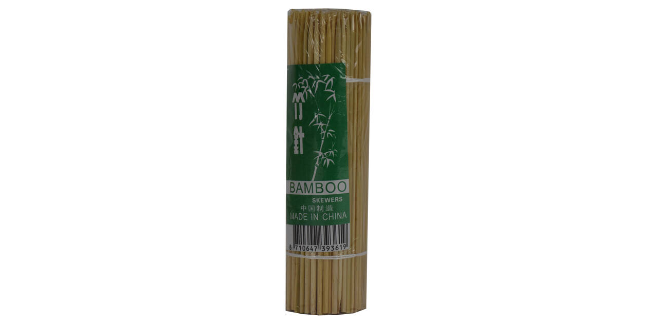 Sate stokjes bamboe 2,8x3,2x180 mm gunshaped