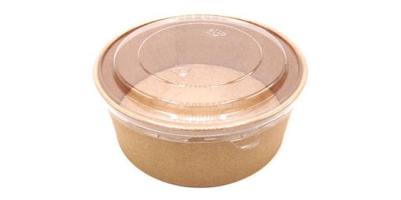 Deksel Pet rond ø 204 mm transparant tbv bak bruin kraft 1500 ml Saladebowl