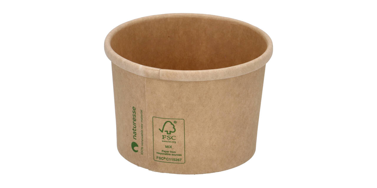 Bak rond 90mm bruinkraft 240ml 8oz - 1000st/ds