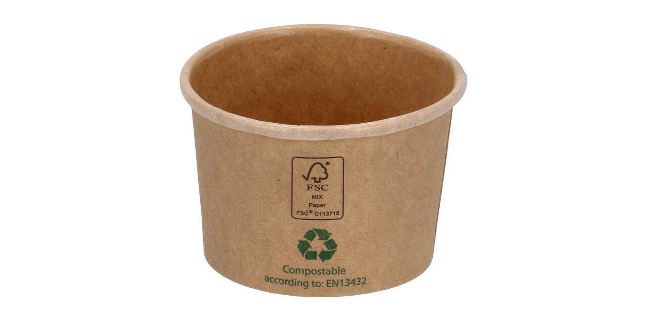 Bak karton bruin 45ml rond