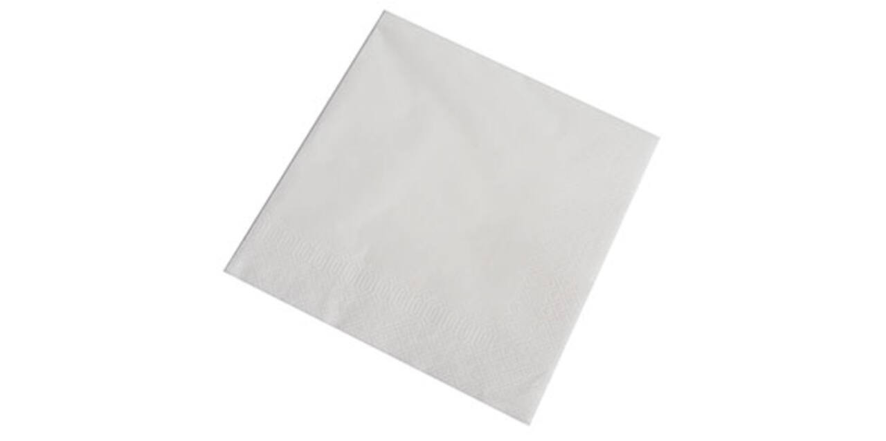 Servet 33 x 33 cm 1/4 vouw 2-lgs tissue wit